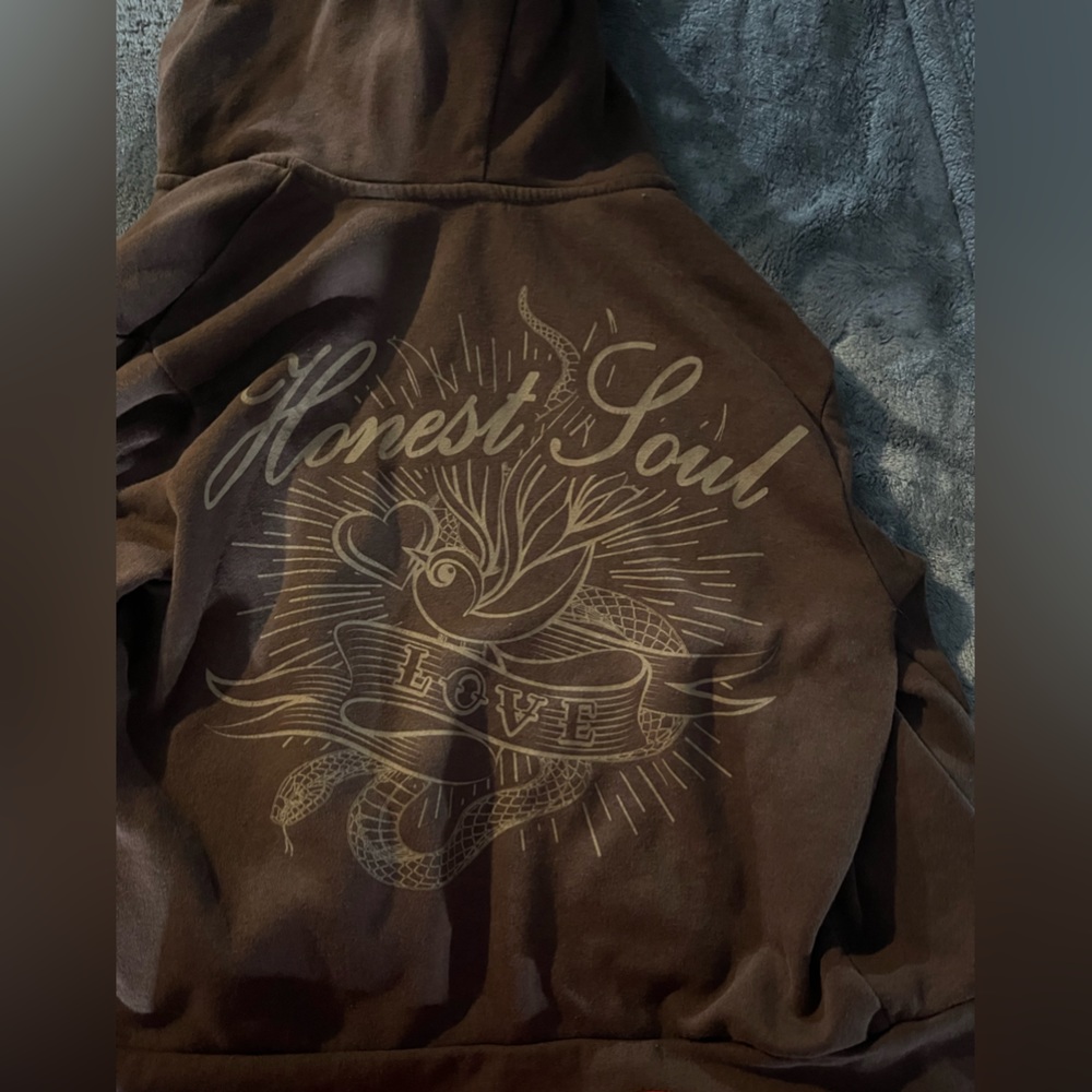 Brown zip up hoodie y2k design